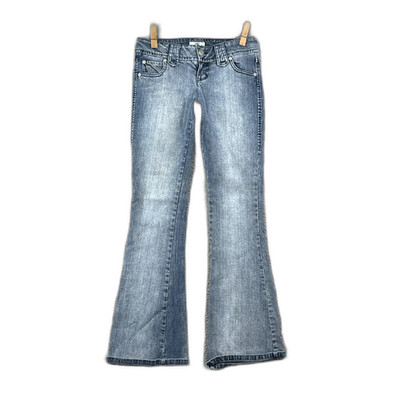 So Wear It Declare It Bootcut Jeans Womens 3 Denim Stretch Flap Pockets Grunge