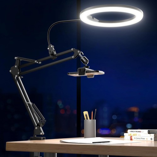 10" Ring Light with Overhead Phone Mount, LED Selfie Light with Stand and Pho... - Picture 2 of 6