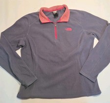The North Face Pullover Womens Large Purple Polartec Classic Fleece 1/4 Zip