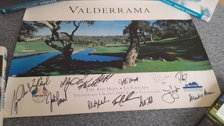 Ryder Cup 97 Poster Signed by US team including Woods COA