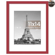 Picture Frame 11x14 Red Wall Mount Plastic Classic Photo Display