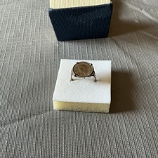 Bague porte-pièce avec pièce George V « GEORGIVS D:G: BR:OMN:REX » en argent