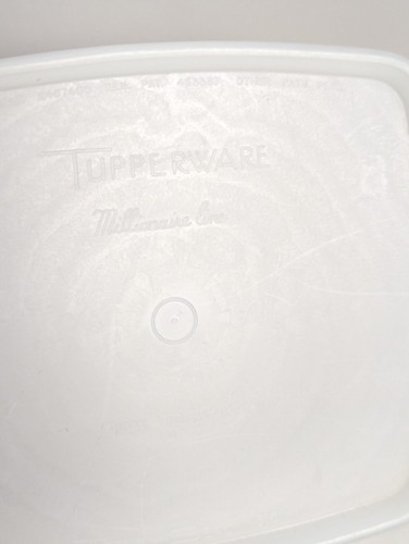 Vintage Tupperware Sheer White Square 311 With Sheer White Lid Seal Lid 310 - Picture 3 of 12