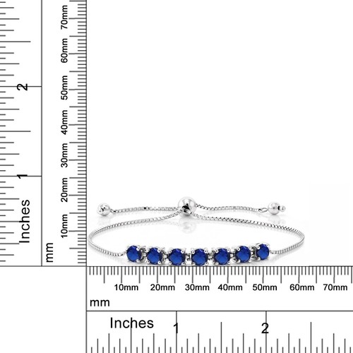Gem Stone King Simulated Sapphire Set - 18.50 Ct Earrings & Pendant, Sterling Silver