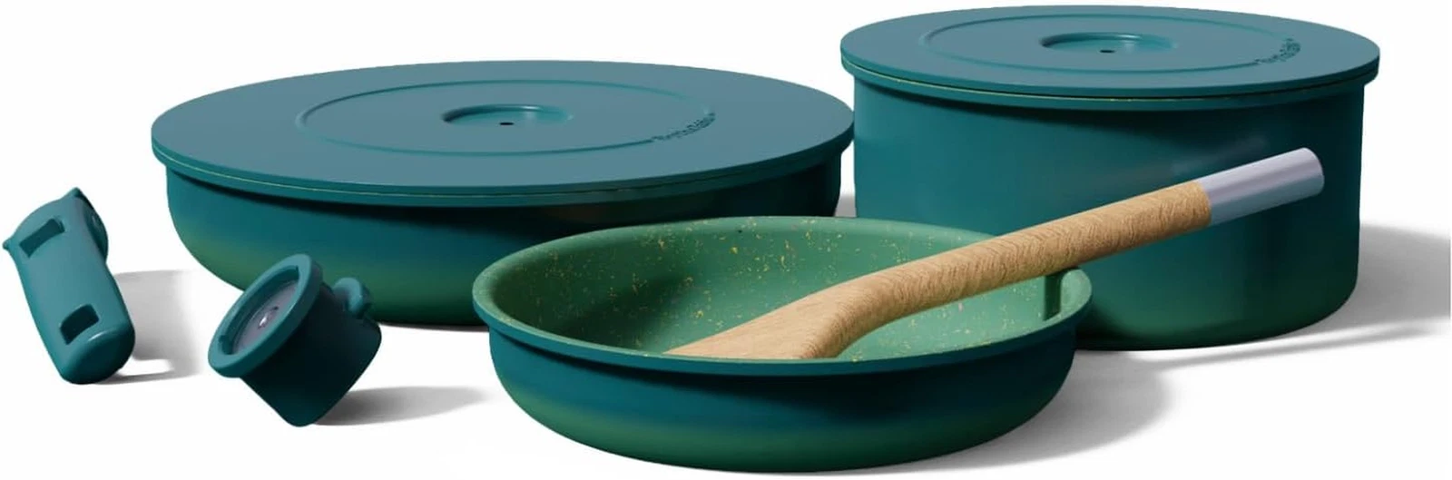 Eco-Friendly Ombré Ceramic Nonstick Cookware Set with Removable Handle - 8 Piece