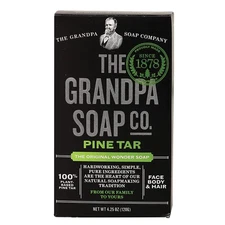 Pine Tar Soap 4.25 oz - Natural Skin Care Bar, Pack of 4