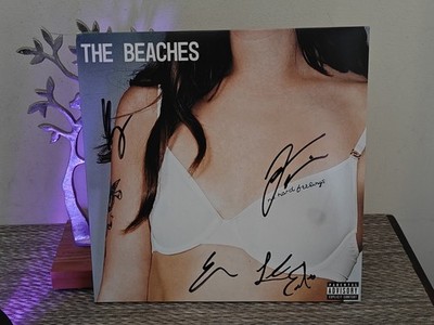 The Beaches no hard feelings COVER SIGNED autographed LP Pink Marble