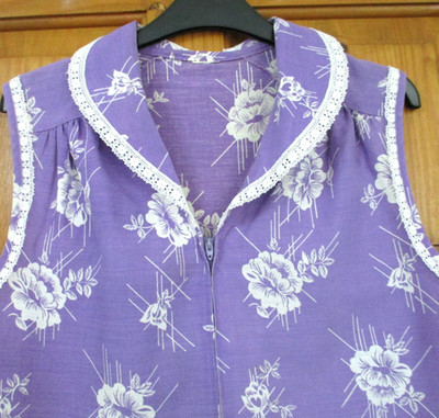 Vintage Mod / 60er lila Reißverschluss vorne Kleid Gr. 12 ( #E13 )