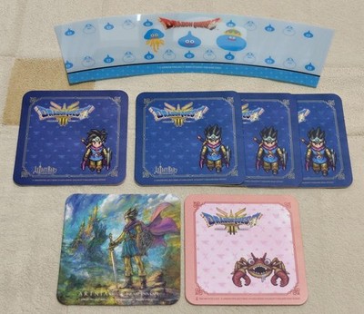 Dragon Quest 3 Set mit Untersetzern & Hüllen - Hero, Slime, Gunkan Gani, King...