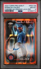 2024 Topps Pro Debut #PDC126 Derniche Valdez Orange Lava Auto /25 PSA 8