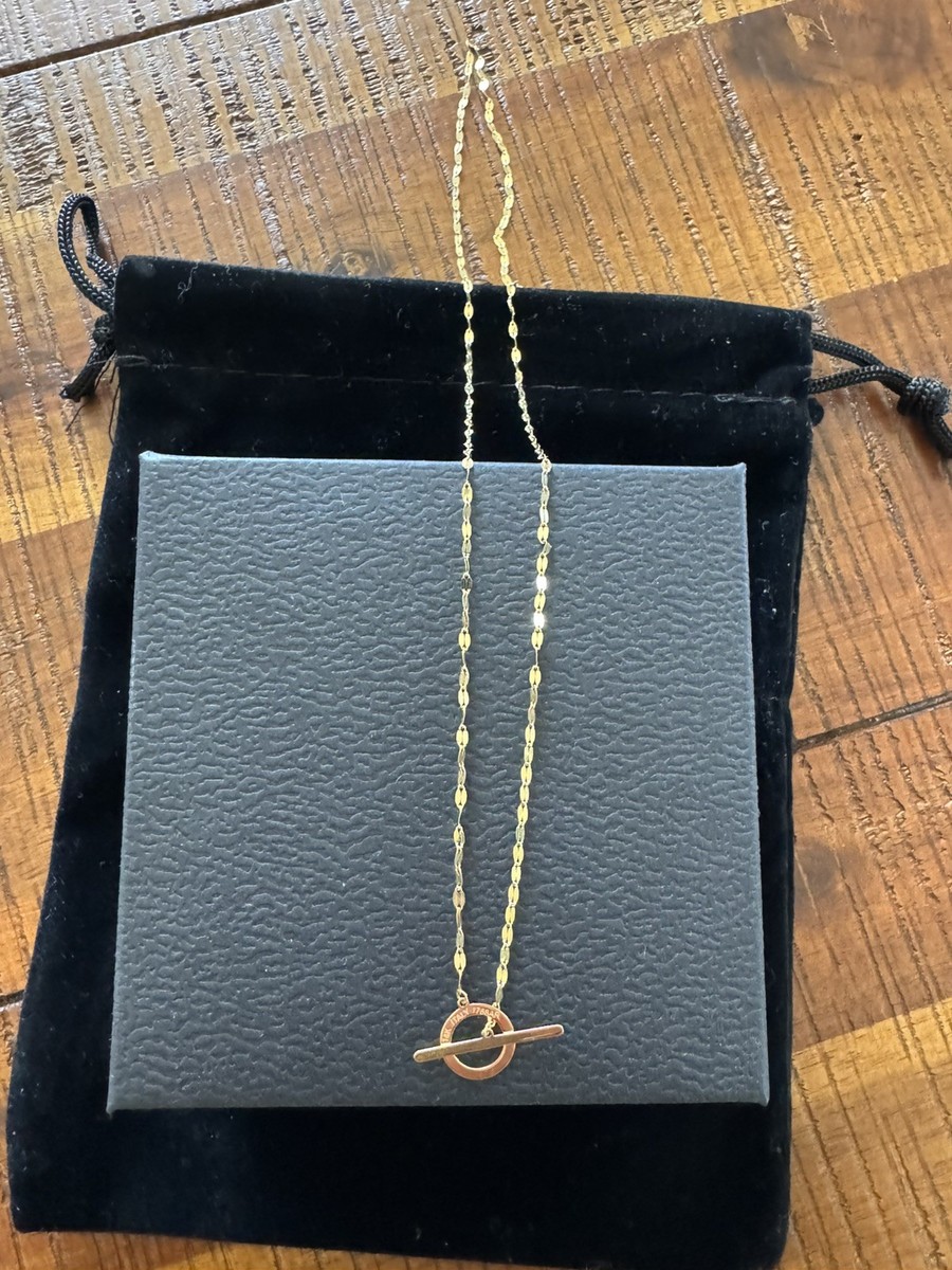 Shiny 14kt Italy Gold, Golden Clef Arezzo 1758 AR Toggle Necklace