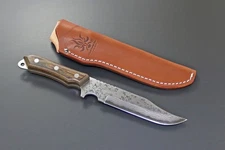 Kanetsune Seki Japan KB-268 Seseragi Clip Damascus Blue Steel 125mm Field Knife