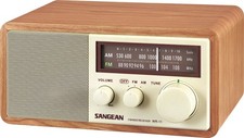 Sangean AM/FM Analog Tuning w/LED Indicator, Dynamic Bass, Rec Out, Walnut WR-11