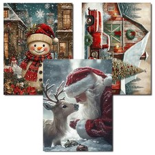 3 Packs Christmas Diamond Art Kits for Adults, Santa Claus Diamond Painting Kits