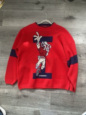 Vintage 90s Iceberg Looney Tunes Knit Graphic Print Crewneck Sweater Men s XL