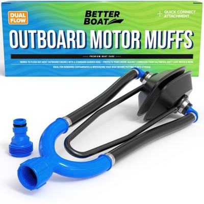 Outboard Motor Muffs Double Sided Engine Flush Kit with Hose Adapter Better Boat