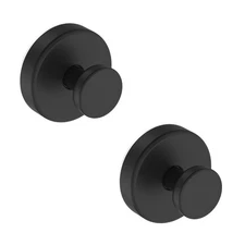 Removable Suction Cup Towel Hooks for Bathroom Glass/Wall, 2 Pack, Black