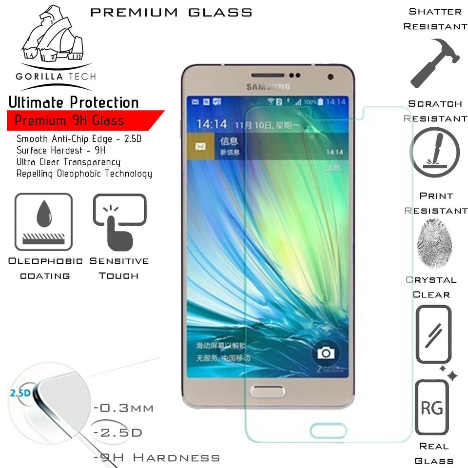 For Samsung Galaxy A7 100% Genuine Gorilla Tempered Glass Film Screen Protector - Image 2 of 4