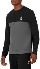 FILA Mens Long Sleeve Crew Neck Lightweight Sweatshirt Black XLarge