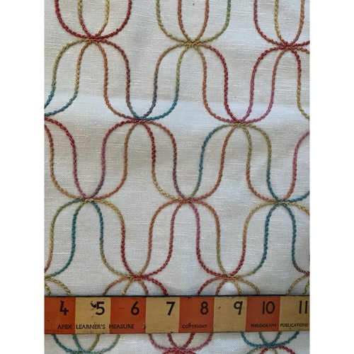 Novogratz Fabric Acoustic Embroidered Multicolor Cotton Blend Sample 24"square - Picture 3 of 3
