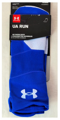 Under Armour UA Run No Show Socks Large yellow-Blue Training Gym Athletic