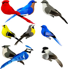 Fake Birds Artificial Bird Christmas Tree Ornaments Realistic Feathered Clip on