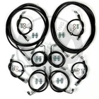 Black Front & Rear Brake Line Replacement Kit For 96-00 Honda Civic w/rear disc