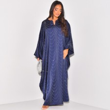 Women Muslim Evening Long Dress Dubai Batwing Sleeve Kaftan Formal Party Islamic
