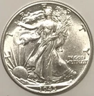 1945 D Walking Liberty Half Dollar From OBW Roll Estate BU UNC. 90% Silver