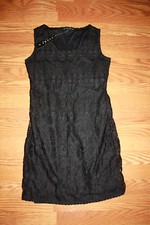 NWT Womens TIANA B. Black Lace Sleeveless Dress Size S Small