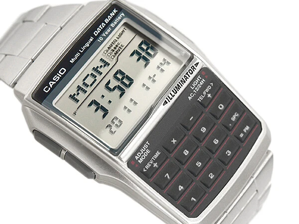 Orologio CASIO DATA BANK CALCULATOR DBC-32D-1ADF Calcolatrice Acciaio Vintage DD - Immagine 2 di 3