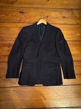 Dark Blue Wool Burberrys Blazer Jacket Size UK 38 EU 48
