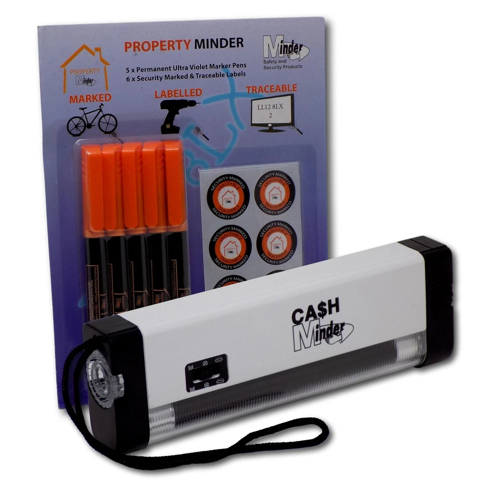 EPOSGEAR Handheld Property Marking Security Kit Ultra Violet Lamp & UV Marker Ink Pens