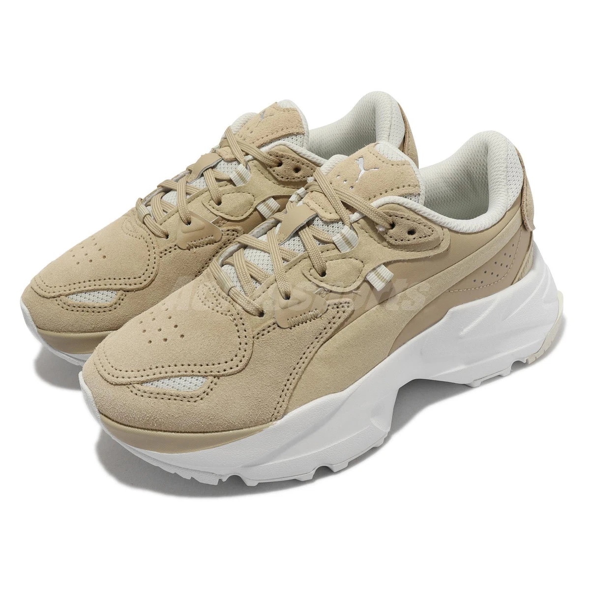 Puma Orkid Soft Wns Pale Khaki White Women Casual Platform Shoes 384846-02