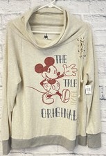 Disney Parks Mickey Mouse Sweatshirt top women large true original cowl neck NEW