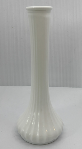 2 Stück Milchglas Knospenvasen Anchor Hocking Starburst & Hoosier Glas gerippt - Bild 10 von 18