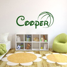 Personalized Boy Name Wall Decals Sport Basketball Decal Nursery Decor DR72