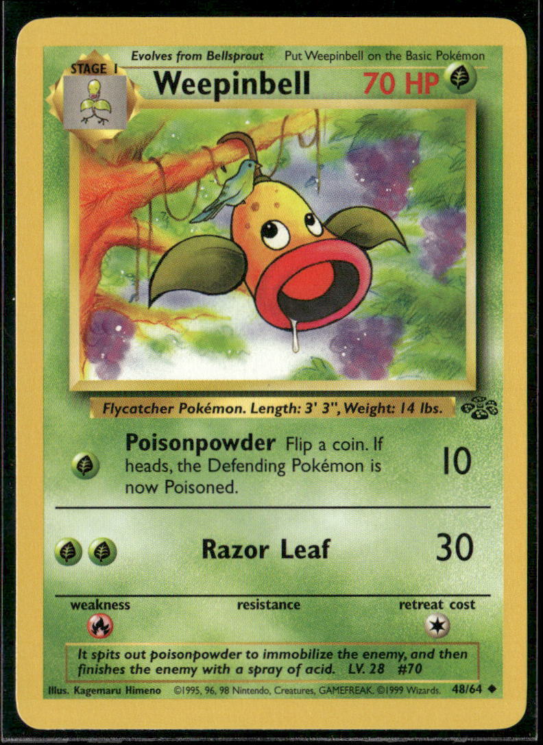 Pokemon Jungle #48/64 Weepinbell Uncommon, Near Mint or Better