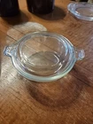 Vintage Pyrex 018 Clear Glass Bowl 10 oz Baking Casserole Dish With Lid USA!