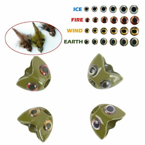 4D Living Artifical Bait Fishing Lure Eyes Sticker 3mm-15mm Fly Tying Material - Picture 2 of 10