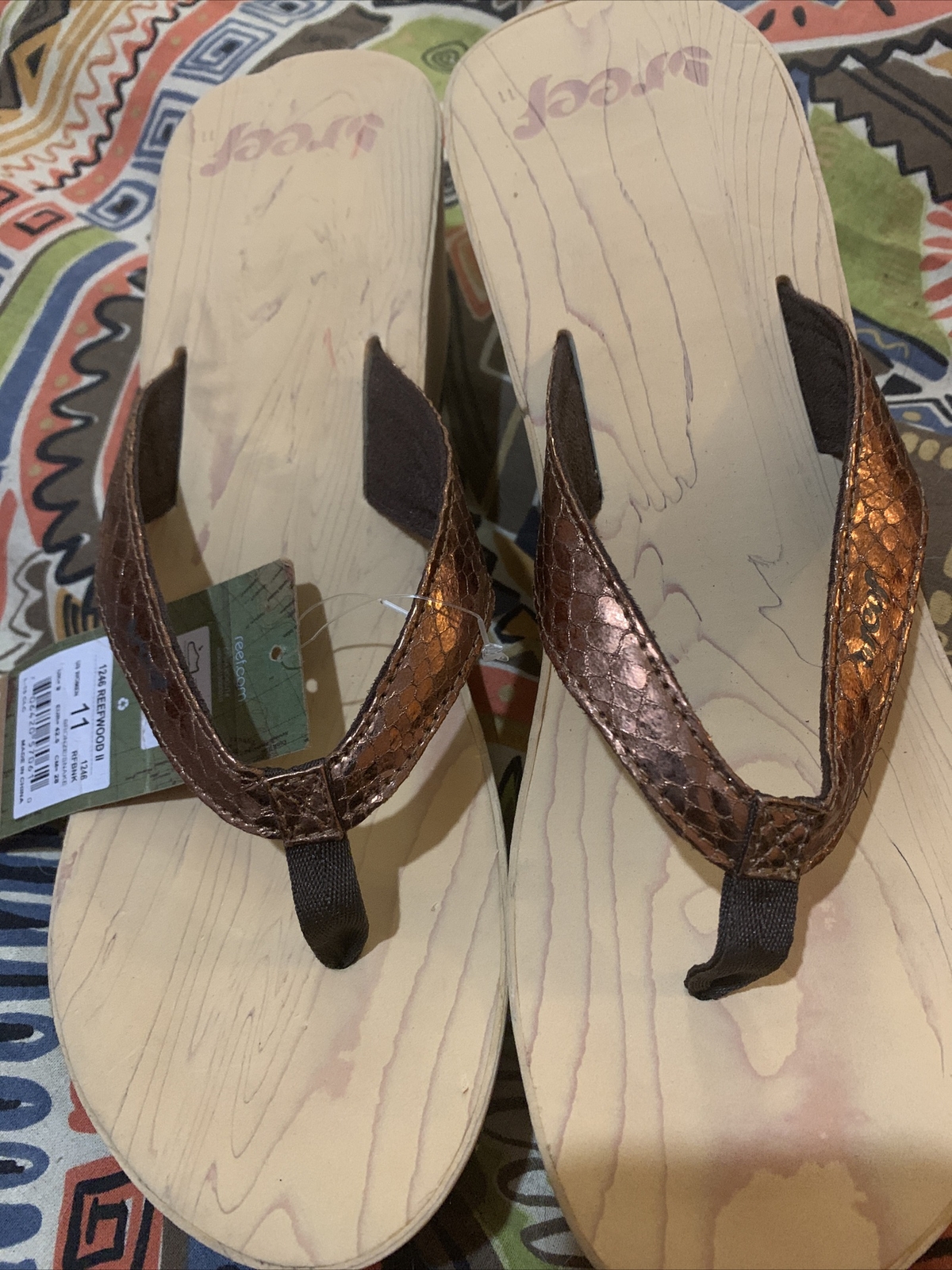 Reef Wedge Platform Flip Flop Thong Sandal Size 11 Br… Gem