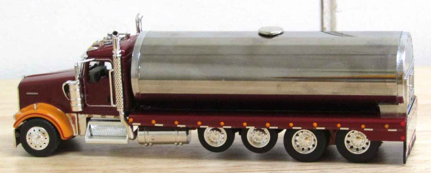 DCP Custom burgundy/orange Kenworth W900L quad axle milk tank truck 1/64 no box eBay