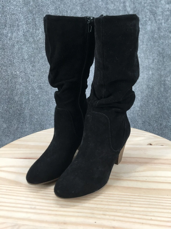 Sonoma ботинки женщин 6,5 М эскиз сутулиться высокий езды черная замша кожаный конус молнии - Изображение 3 из 4
