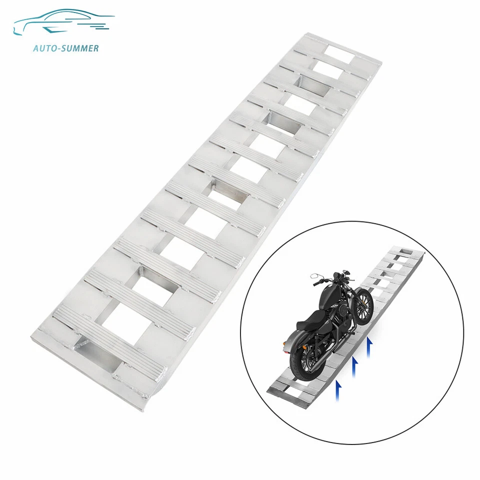 2pcs 60/72/80/84''Aluminum Ramps 6000Lb&6500Lbs Truck Car Trailer Ramps Hook end Foto 4 de 4
