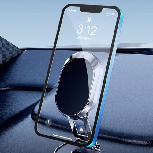 Porta Telefono Auto Pieghevole Magnetico 360° Girevole Supporto Lega Forte Magne/UK| - Foto 9 di 21