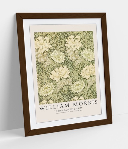 WILLIAM MORRIS, CHRYSANTHEMUM PAINTING -FRAMED WALL ART PAPER PRINT POSTER - Picture 9 of 11