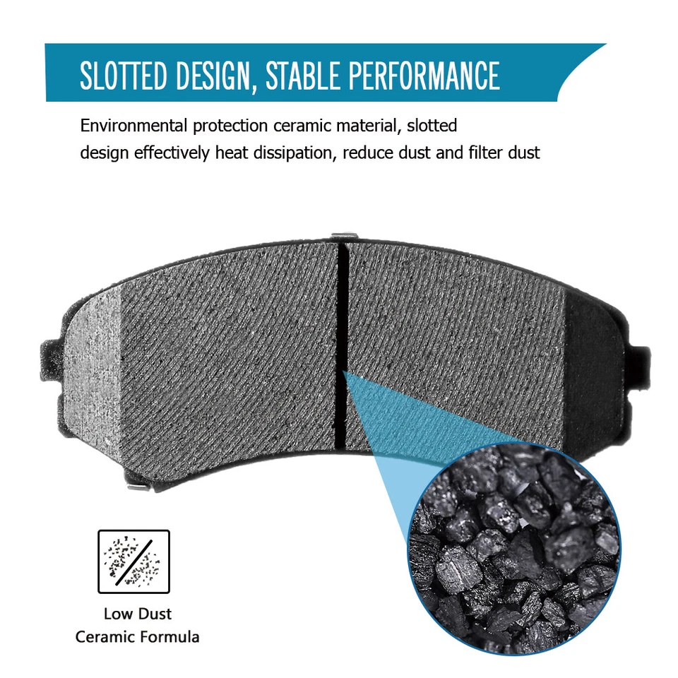 Front & Rear Ceramic Brake Pads for 2014 - 2019 Nissan Rogue 17 - 19 Rogue Sport - Imagem 3 de 4