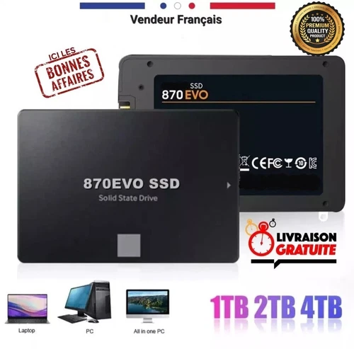 Disque dur SSD SATA III  2.5 pouce Solid State Drive  4TB pour pc portable fixe