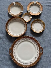 Alka Kunst Kronach Bavaria Marion Golddekor aus weißem Porzellan 6 Teile