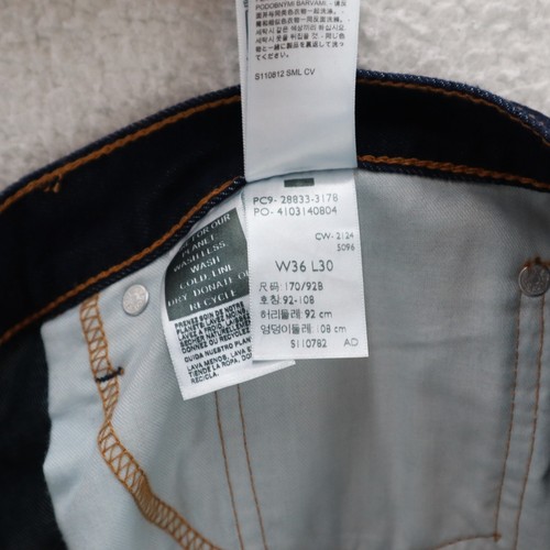 Levi's Jeans Mens 36x30 Blue 512 Slim Taper Dark Wash Denim American Preppy New - Picture 9 of 13